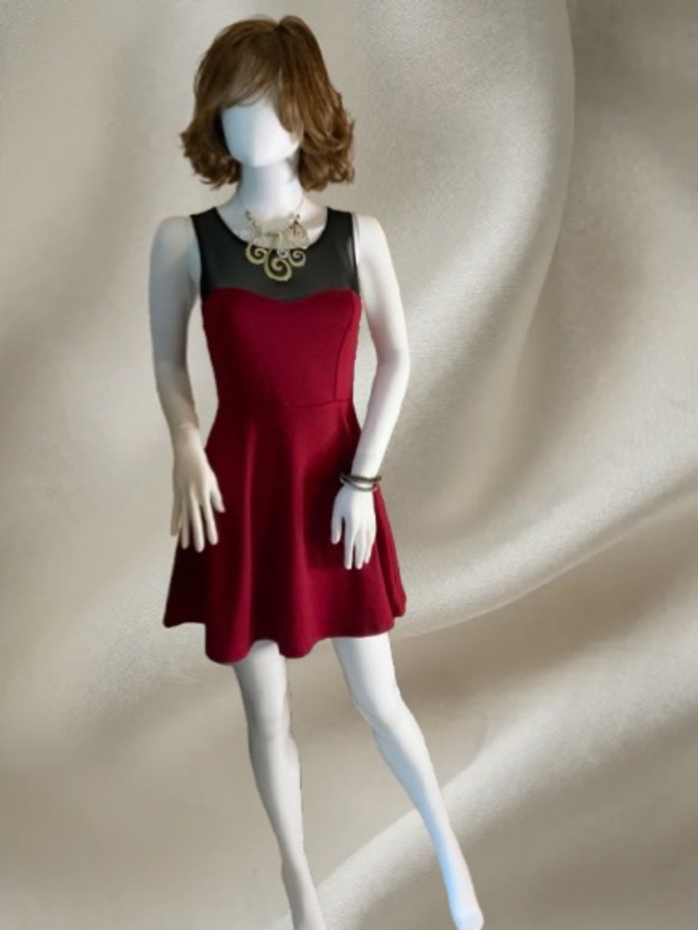 Forever 21 Burgundy & Black Mini Dress | Size Small